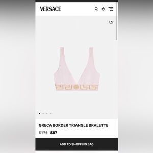 NWT | Versace Pink Greca Triangle Bralette (fits 36B, 36C, 36D)
